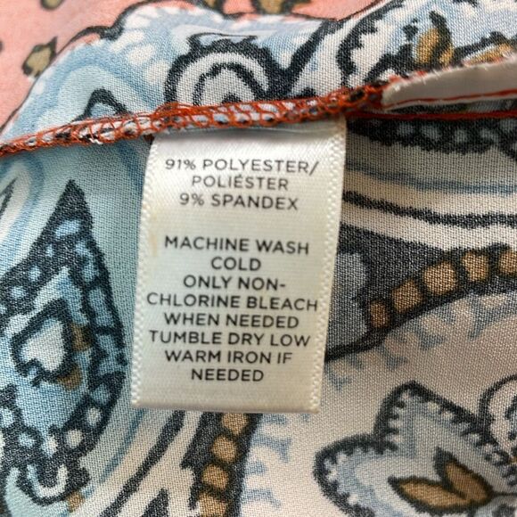 LOFT Coral Floral Shirt Dress Half Button Tie Belt PS - Picture 9 of 9